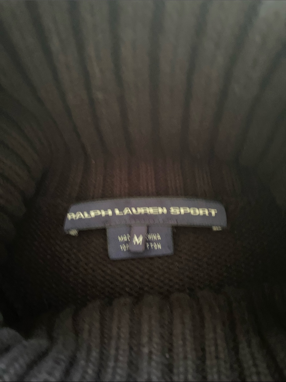 Vintage Ralph Lauren Sport Black Ribbed Turtleneck Sweater with Light Blue Pony - Picture 6 of 7
